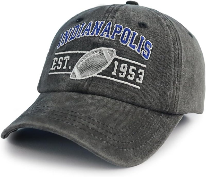 Terojnkl Embroidered City Football Hat for Men Women, Adjustable Unisex Cotton Fans Baseball Cap - Image 2